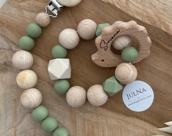 Gripping ring / motor skills toy "Animal Wild" | Gripping ring personalized | Gripping ring with name | Gripping ring made of wood and silicone beads