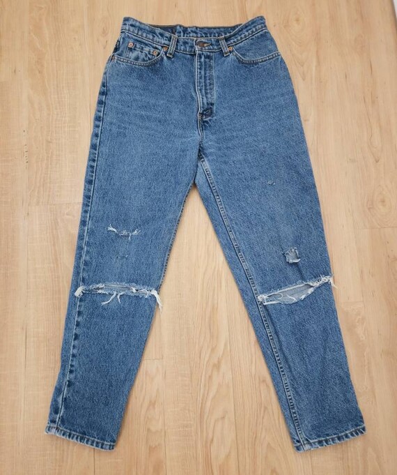 Rare vintage 80s Levi's 521 distressed jeans // 29 wa… - Gem
