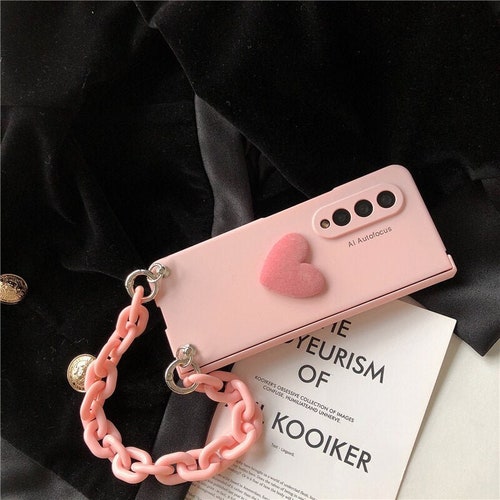 Case for Samsung deals Galaxy Z fold 4 with pink heart design