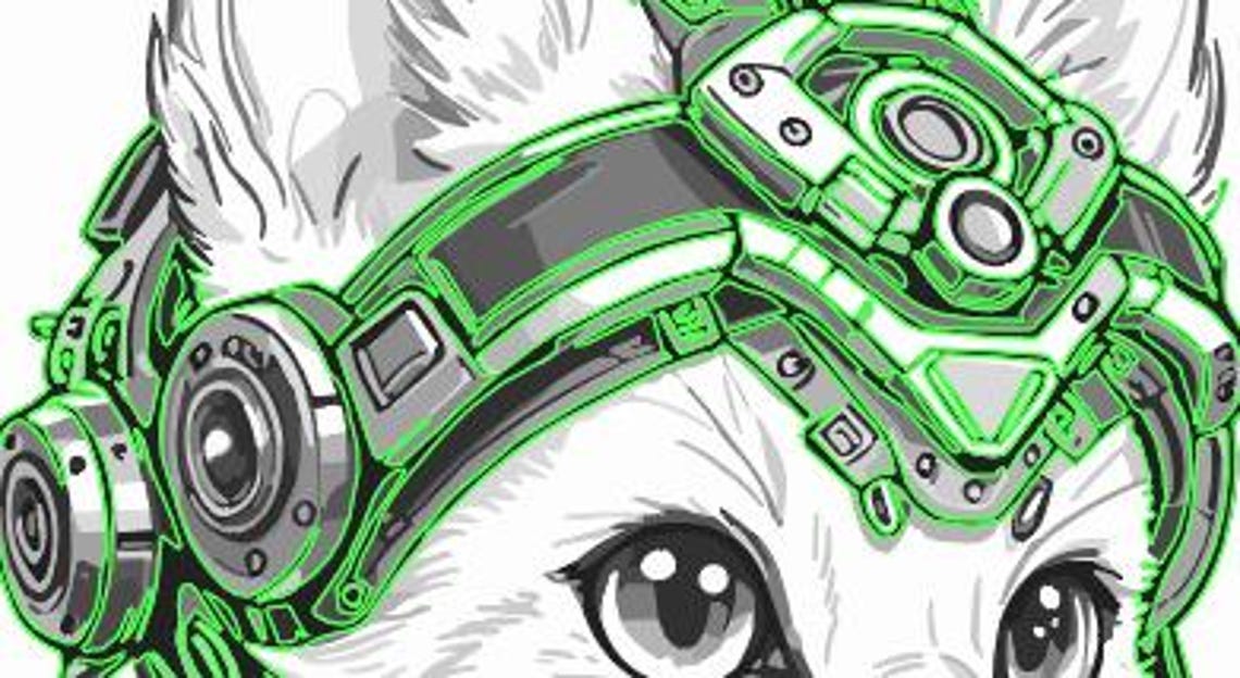 Cute Chibi Cat Mecha Bot **DIGITAL FILE** - Etsy