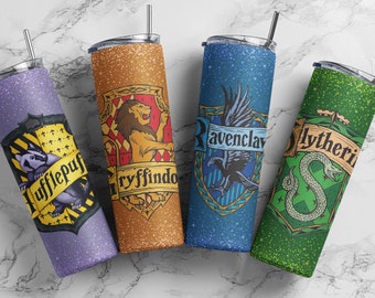 Harry Potter 20oz Double Walled Stainless Steel Tumbler With Straw And Lid Personalised Gryffindor Slytherin Hufflepuff Ravenclaw House