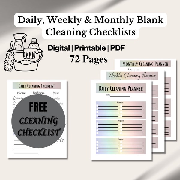 adhd homework checklist Ultimate Cleaning Instant Digital Download | ADHD Cleaning Checklist | ADHD Planner Printable | FREE Cleaning Checklist | Pdf | 8.5 x 11