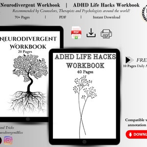 ADHD Life Hacks Workbook for Adults: Neurodivergent Planner (PDF)