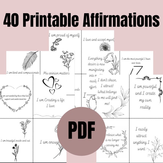 Printable Daily Affirmations Instant Digital Download PDF Etsy Printable Daily Affirmations Instant Digital Download PDF Etsy