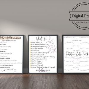 OCD Affirmations Poster: Mental Health Art, Therapy Office Decor (PDF) | Obsessive Compulsive Disorder