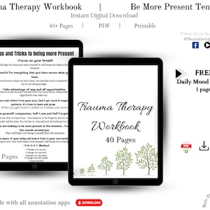 Digital Trauma Therapy Workbook | Trauma Healing | Trauma Processing Journal | Mental Health Therapy Workbook | Shadow Work Journal