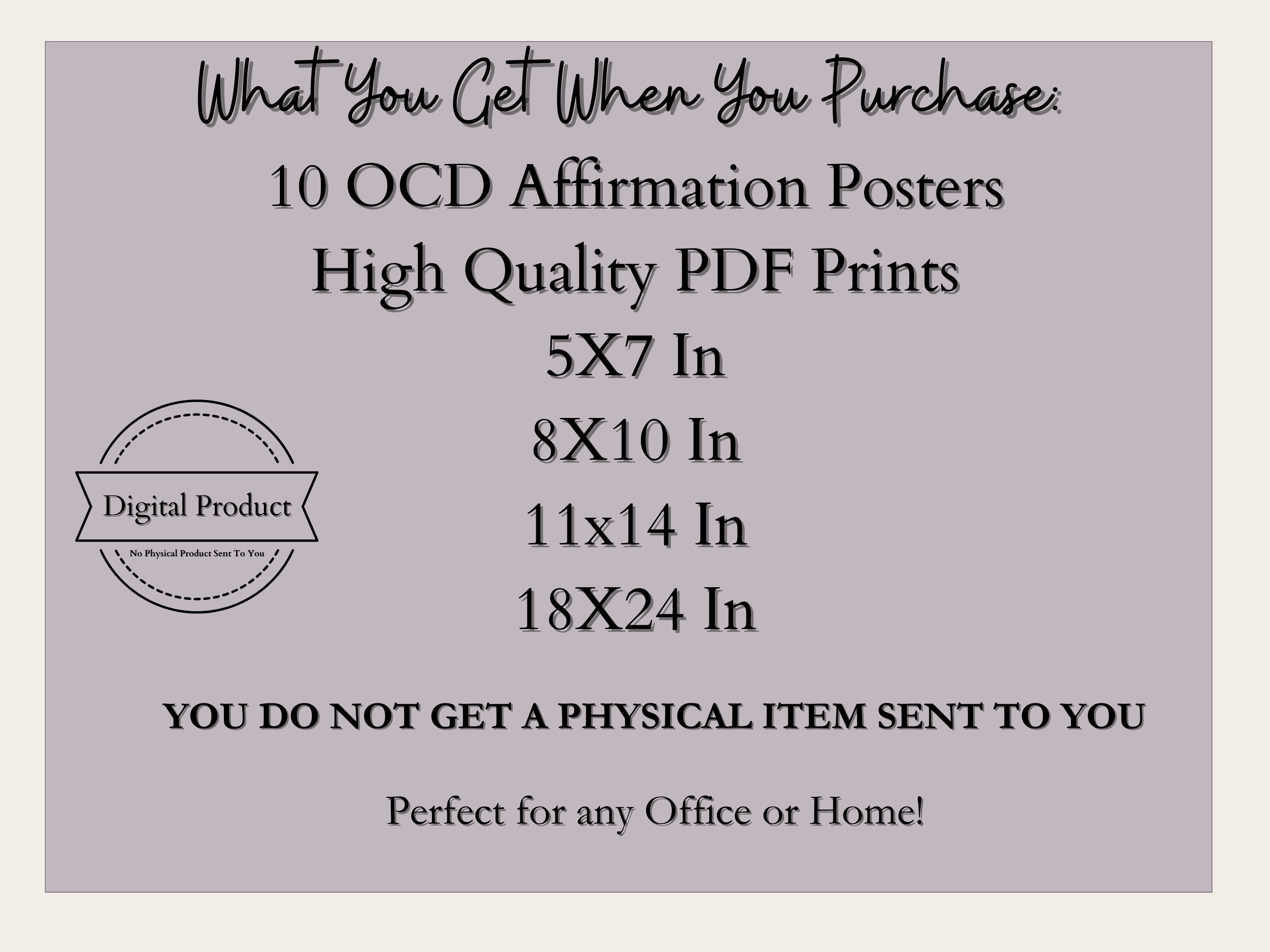 Ocd Poster.pdf OCD Affirmations Poster: Mental Health Art, Therapy Office Decor (PDF ...