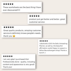 5 star reviews from happy customers.