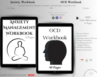 OCD & Anxiety Management Workbook: Therapy Worksheets (PDF) | Obsessive Compulsive Disorder