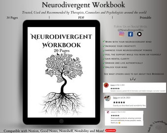 Neurodivergent Digital Workbook | Neurodiversity Resources | Neurodiversity Affirming Journal | Unmasking Autism | Neurodivergent printable