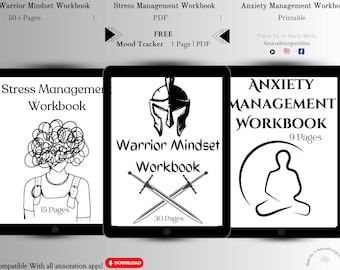 Mindset Workbook Bundle: Anxiety, Stress & Warrior (PDF)