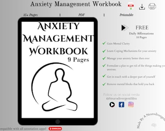 Anxiety Management Workbook: Anxiety Relief Worksheets (PDF)