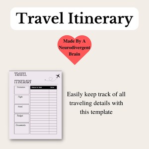 Print your travel itinerary after you fill out out so your trip can be worry free because you have all the information you need in one place.