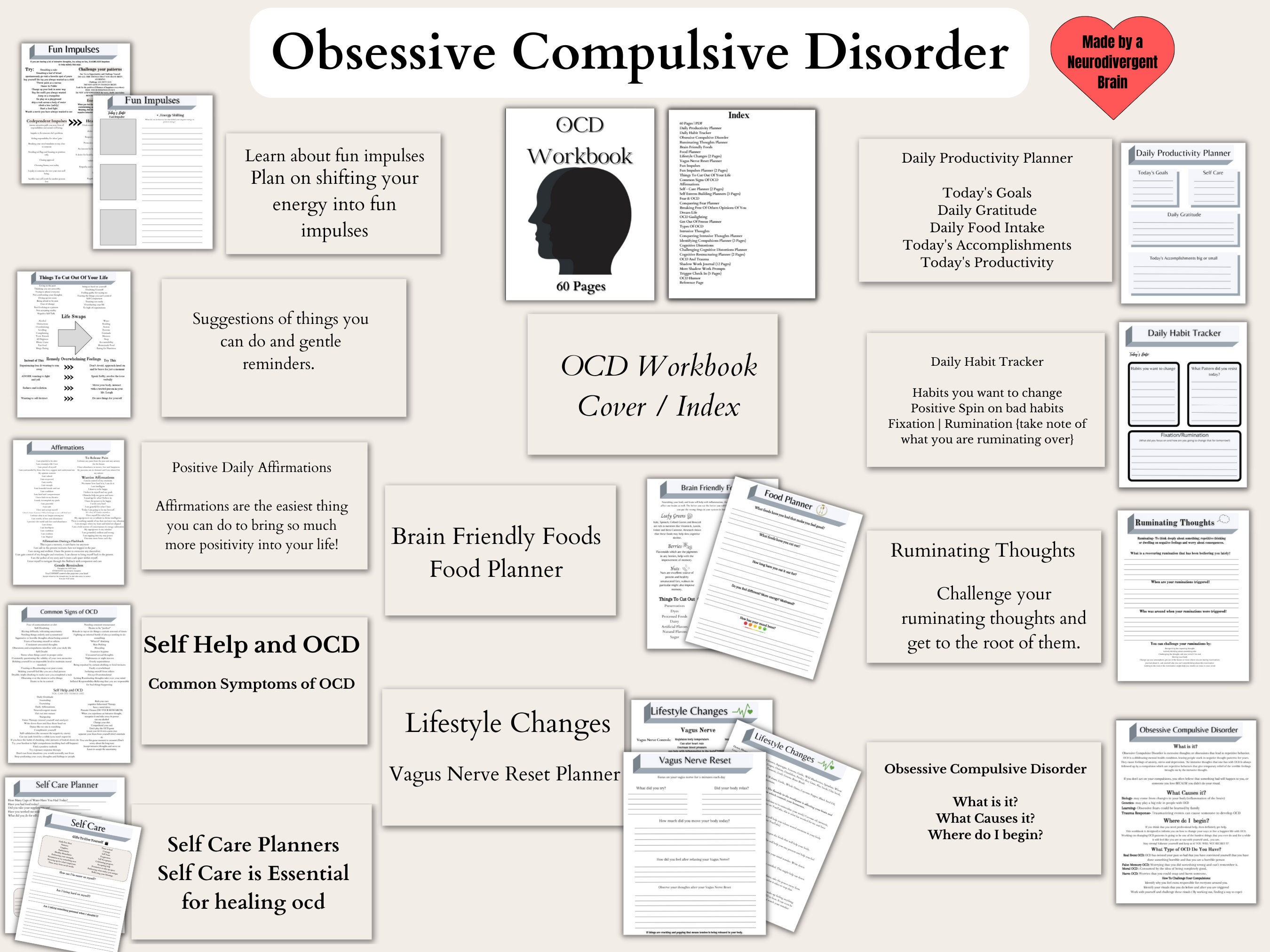 Digital OCD Workbook Ocd Therapy Worksheet OCD Recovery Ocd Worksheets ...