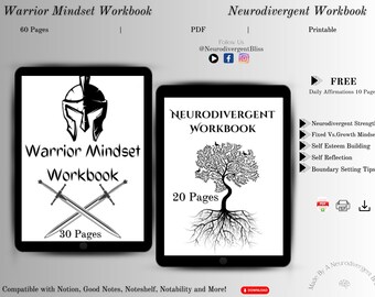 Neurodivergent Planner Bundle: Growth Mindset, Mental Health (Digital Download)