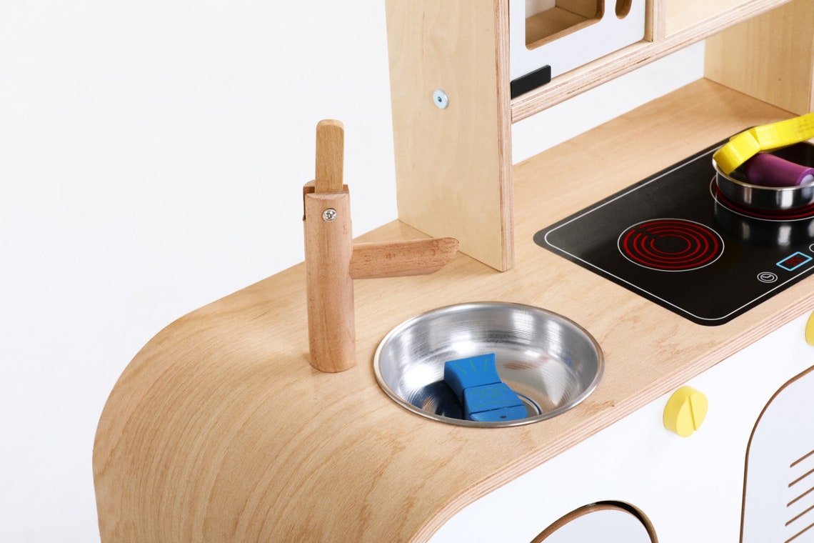 Montessori Pretend Play Wooden Kitchen With Utensils for Etsy