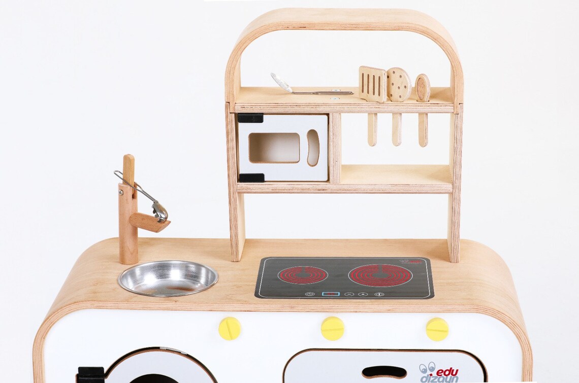 Montessori Pretend Play Wooden Kitchen With Utensils for Etsy