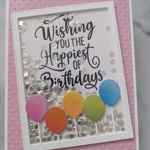 Unique Handmade Birthday Card | Happy Birthday | Greeting Card | Shaker Card | Balloons |