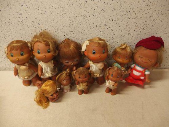 Cute Japanese Original Vintage 1970s Pinky Peach Kodama Baby