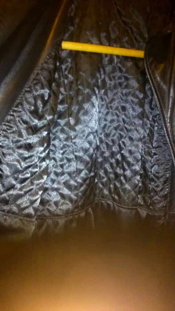 Vintage Real Leather Long Longline Jacket Coat wo… - image 2