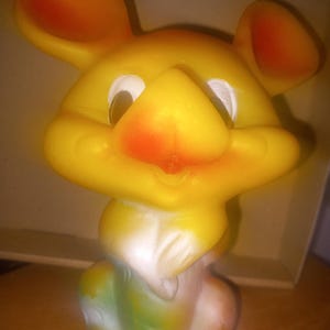 Vintage Rubber Toy Squeaky Mouse Toy Squeeze  Collectible vintage retro kitsch 70&#39;s toy doll 60&#39;s colorful
