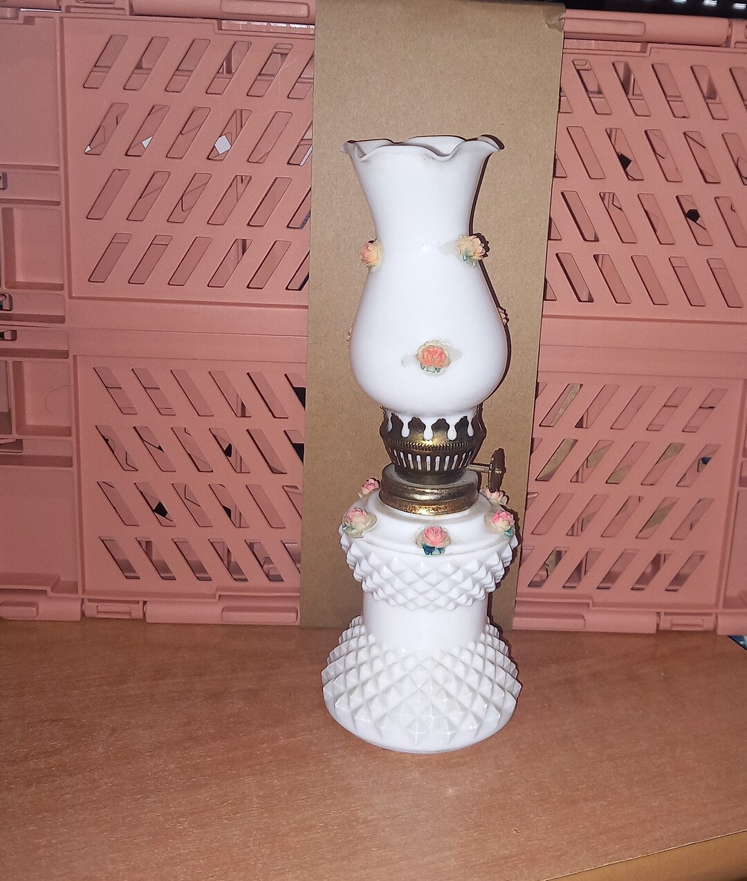 Boîte Décorative Vintage En Métal, Motif Roses, Années 1960, état Très Bon