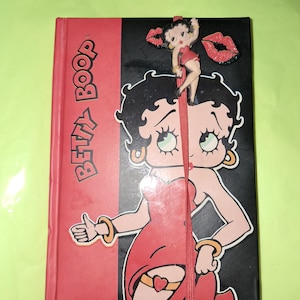 Vintage Betty Boop Notebook Diary Collectible Red Black Blank Book Journal Cute Kisses Heart