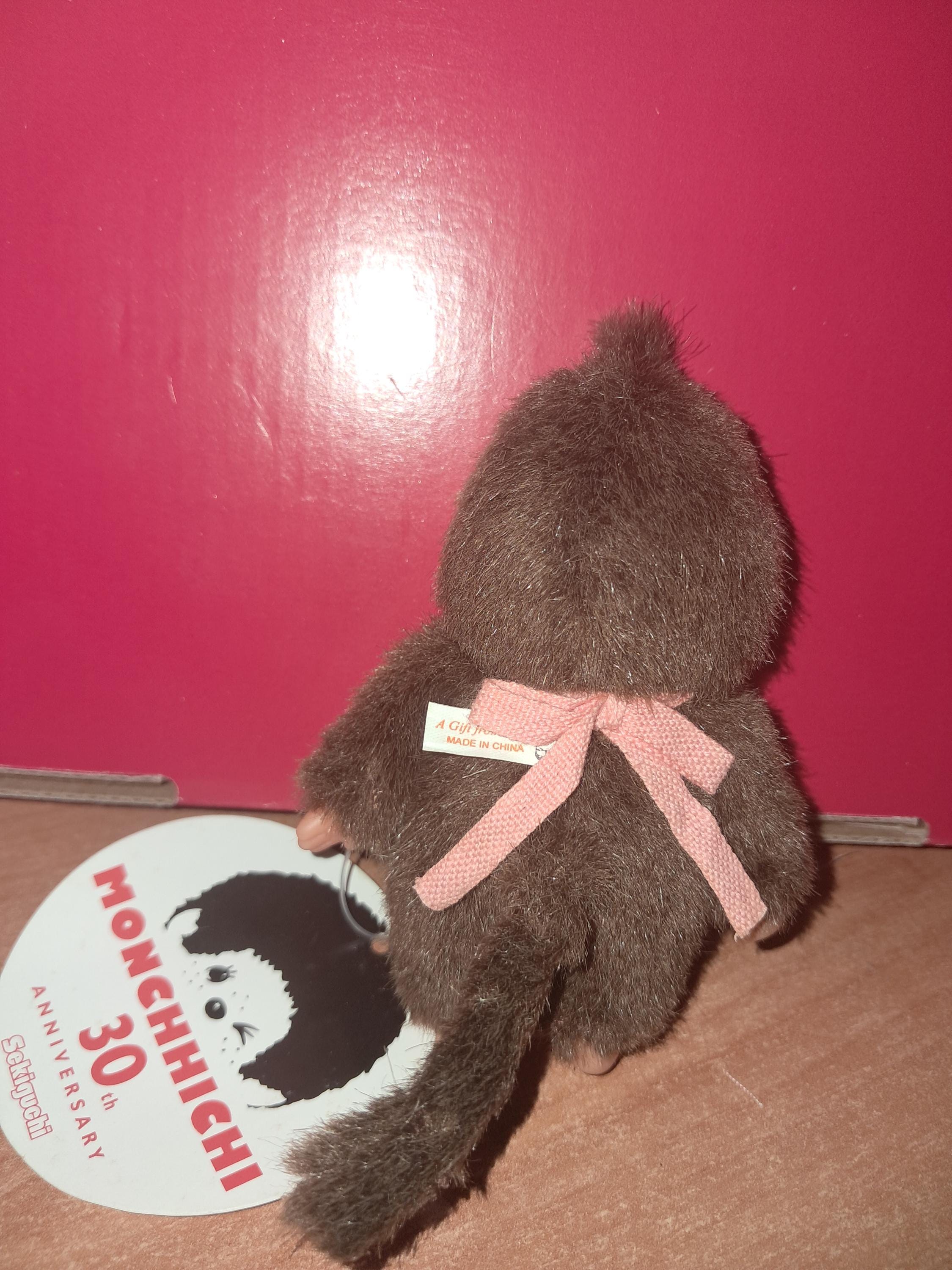 Vintage Rare 30th Anniversary Monchhichi Sekiguchi Key Chain Doll