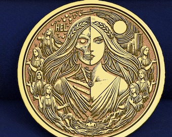 14K Gold Hel Norse Pendant • Death & Rebirth Amulet • Underworld Queen Necklace