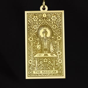 14K Gold Die Magier Tarot Halskette - Manifestation & Kraft Anhänger - Major Arcana Jewelry - 925k Sterling Silber Option