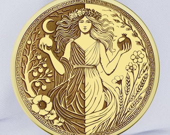 14K Gold Persephone Pendant Necklace: Greek Goddess Amulet