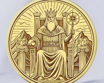14k Gold Kaiser Tarot Karte Halskette: Major Arcana Anhänger