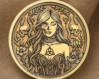 Hel Necklace: 14K Gold or Sterling Silver Norse Goddess Pendant