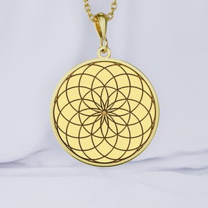 14K Gold Torus Sacred Geometry Pendant | Infinite Energy Flow Necklace | Spiritual Quantum Amulet | Gold & Silver Options