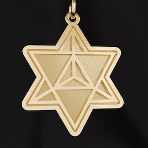 14K Gold Merkaba Pendant | Star Tetrahedron Sacred Geometry Necklace | Spiritual Light Body Amulet | Gold & Silver Options