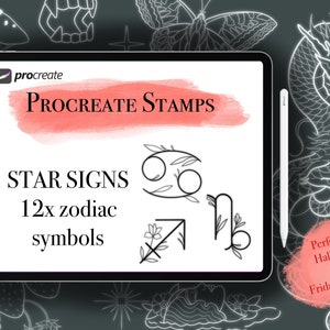 Zodiac symbols procreate brushes