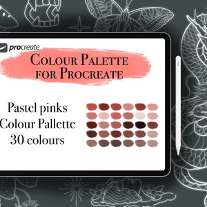 Colour palette for Procreate- Pastel pinks