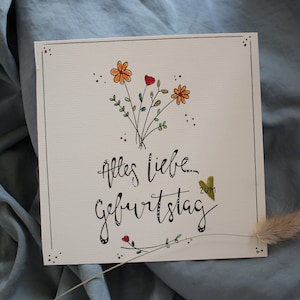 Klappkarte I Geburtstag I Glückwünsche I Alles Liebe I Handgemacht