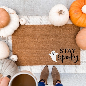 Stay Spooky Ghost Doormat, Halloween Doormat, Fall Doormat, Welcome Mat, Fall Season, Home Decor, Ghost Doormat, Fall Home Decor