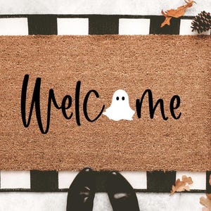 Welcome Ghost Doormat, Halloween Doormat, Fall Doormat, Welcome Mat, Fall Season, Home Decor, Ghost Doormat, Fall Decor, Halloween Ghosts