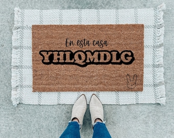 Bad Bunny Doormat, YHLQMDLG, Bad Bunny, Funny Doormat, Housewarming Gift, Birthday Gift, Welcome Mat, Spanish Doormat, Spanglish
