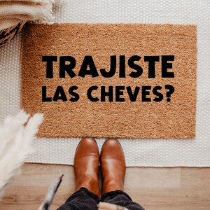 Trajiste Las Cheves Doormat, Funny Doormat, Housewarming Gift, Birthday Gift, Welcome Mat, Spanish Doormat, Spanglish, Beer Doormat,