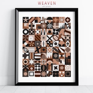 Geometric Orange Art Print, Digital Download, Printable Orange Wall Art, Geometric Abstraction, Orange and White Print, Room Decor Aesthetic