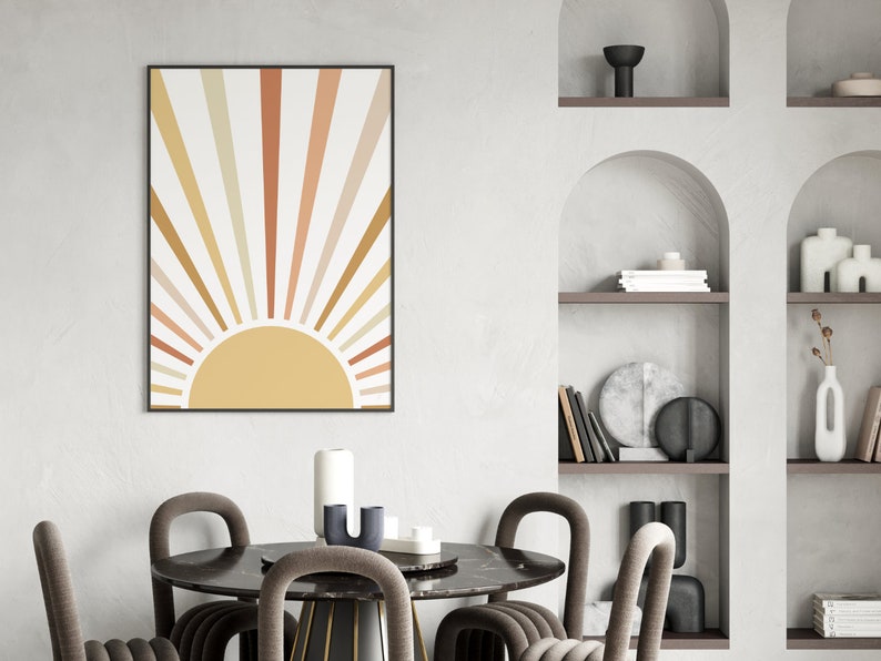 Abstract Sun Art Print, Digital Download, Printable Sun Wall Art