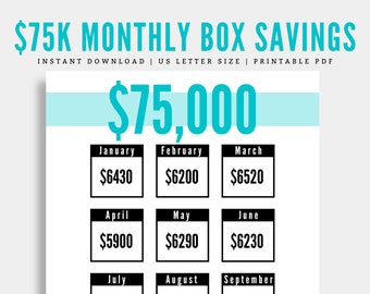 75k Savings Tracker - Etsy