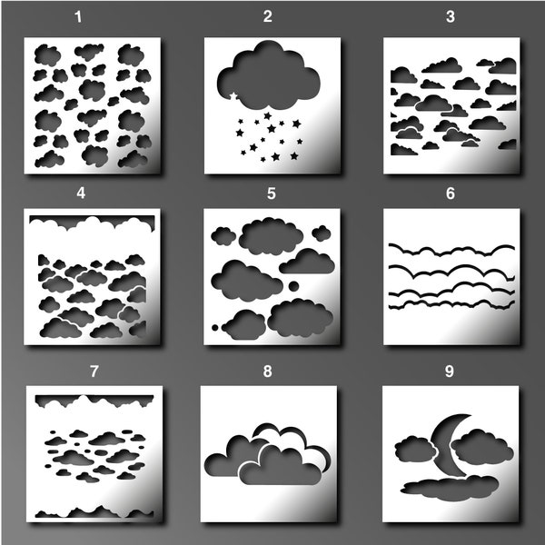 Cloud Wall Stencil - Etsy