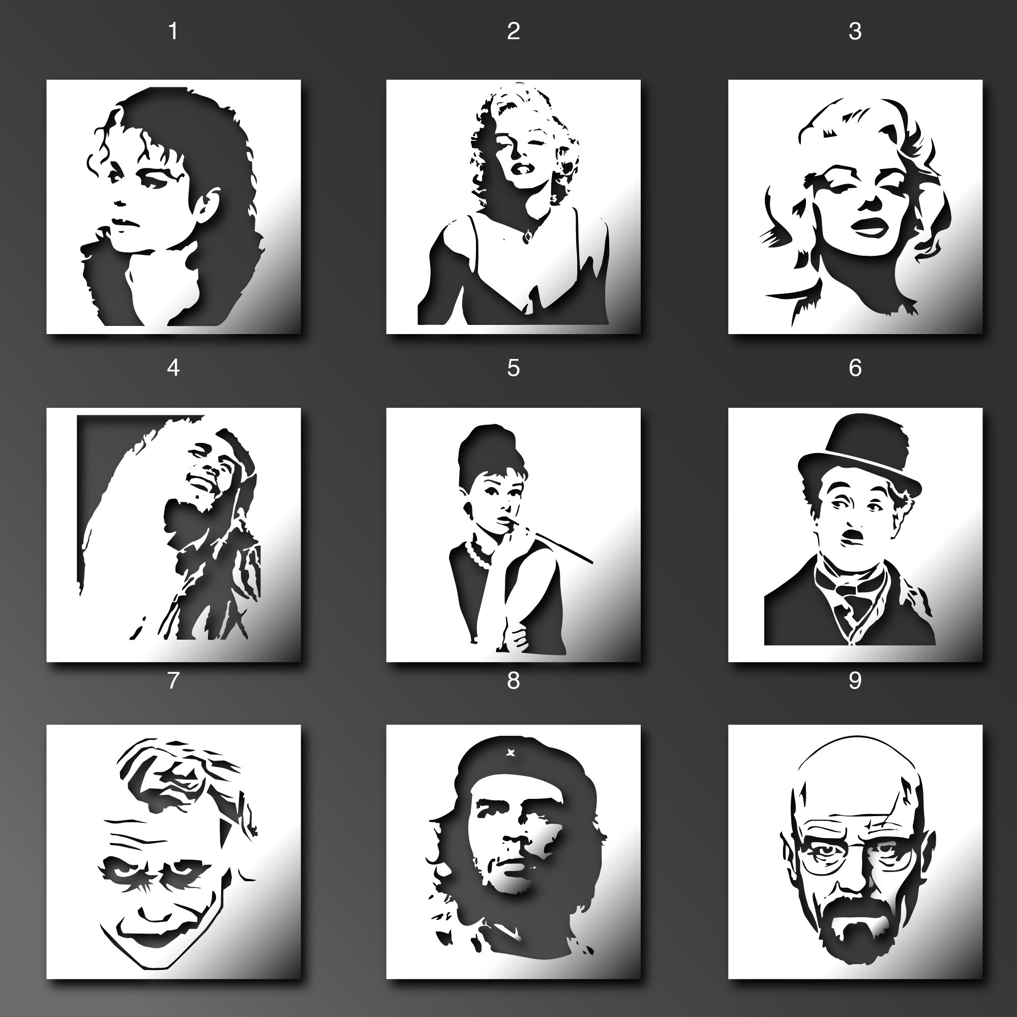 Pochoirs réutilisables Bob Marley Marilyn Monroe Walter Etsy France