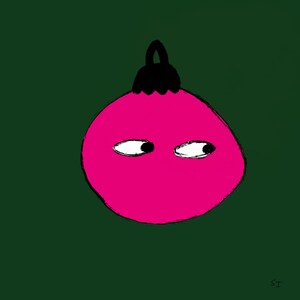 Kerstbal met ogen (set van 10 wenskaarten)