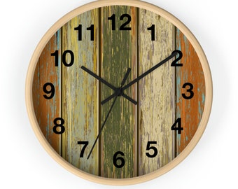 Rustic Wall Clock, Barn Clock, Farmhouse Clock, Rustic Home Decor, Primitive home decor, 10 inch Clock, Wood Clock, Kitchen Clock