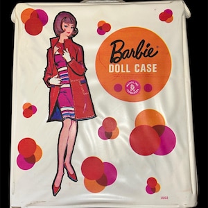 Vintage 1958 Mattel Barbie Doll Case 1950&#39;s 50&#39;s Barbie Carrying Case Travel Closet